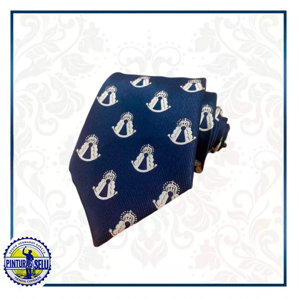 Corbata Virgen del Rocío azul marino