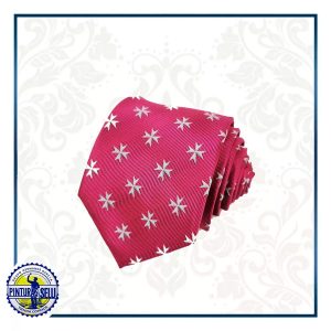 Corbata Cofrade Magenta con Cruz de Malta en blanco