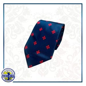 Corbata Cruz de Jerusalen Azul marino detalles Rojo
