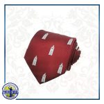 Corbata Giralda burdeos con detalles en blanco