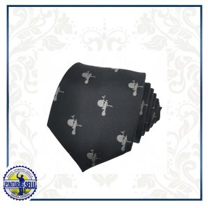 Corbata Giraldillo Negra con Detalles en Gris