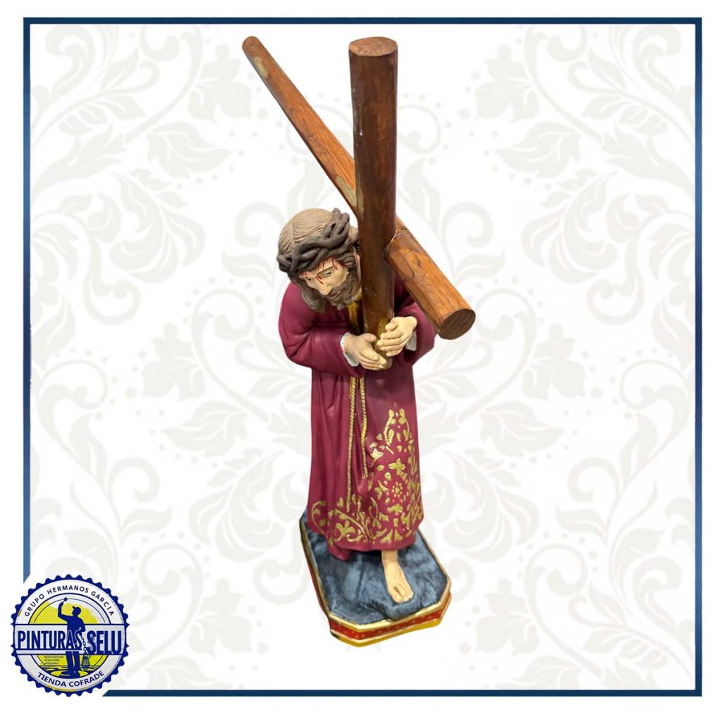 Restauración y Pintura de un Cristo Nazareno de 55 cm en Marmolina