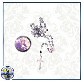 Rosario personalizado perlas grises