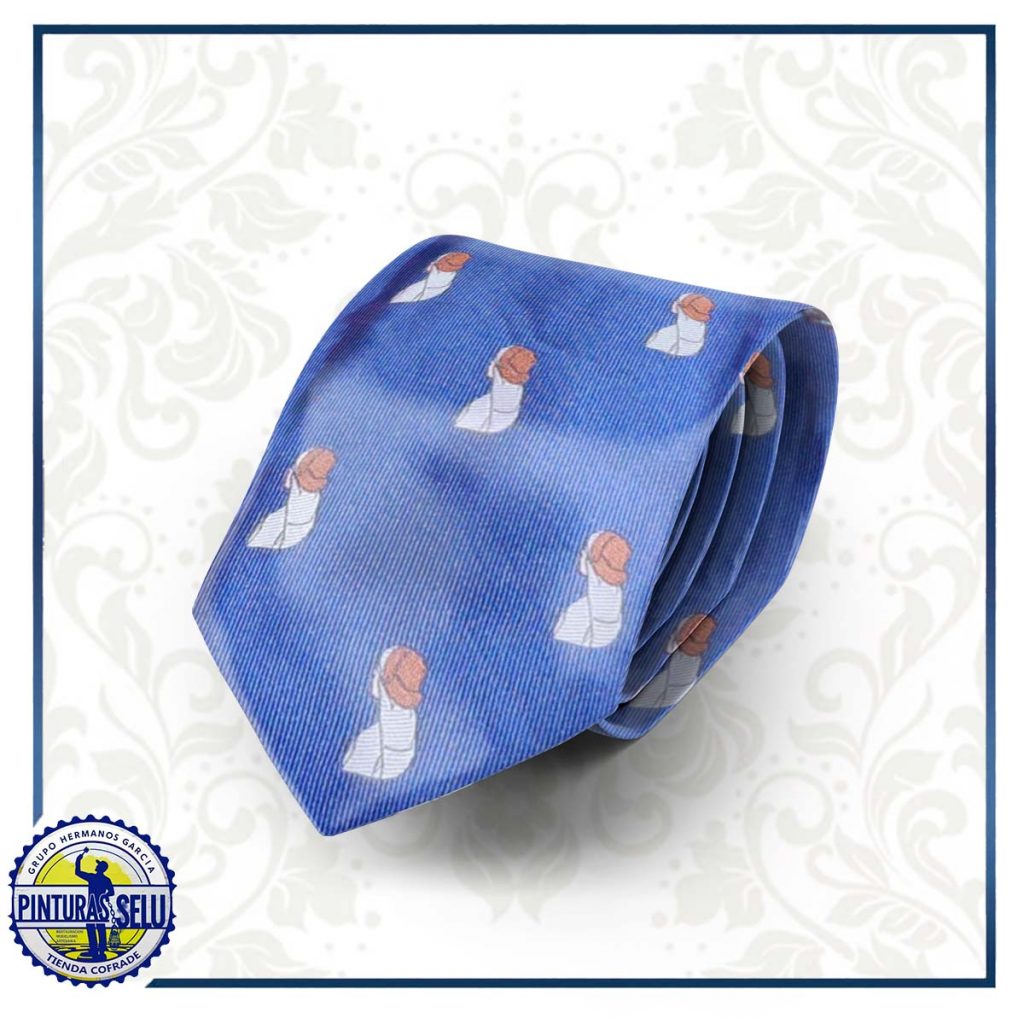 Corbata azul con costaleros bordados