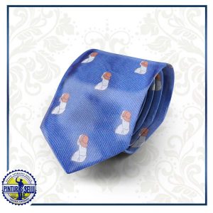Corbata azul con costaleros bordados