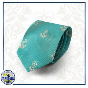 Corbata verde con anclas doradas