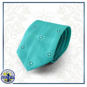 Corbata cofrade verde agua con mariquillas de la Macarena
