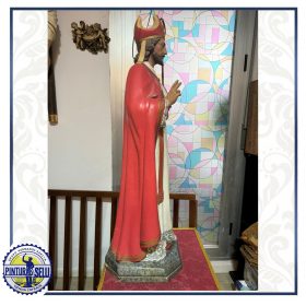 San Blas Imagen religiosa 1930-40 de madera policromada al óleo 90 cm 3 San Blas 1