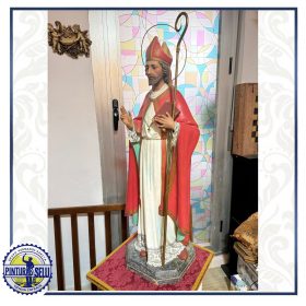 San Blas Imagen religiosa 1930-40 de madera policromada al óleo 90 cm 5 San Blas 3