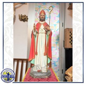 San Blas Imagen religiosa 1930-40 de madera policromada al óleo 90 cm