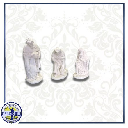 Juego completo de Reyes de 25 cm para Belén – Figuras artesanales para portal navideño