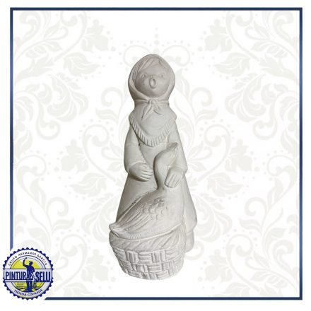 Niña con pato para Belén – Figura artesanal para portal navideño