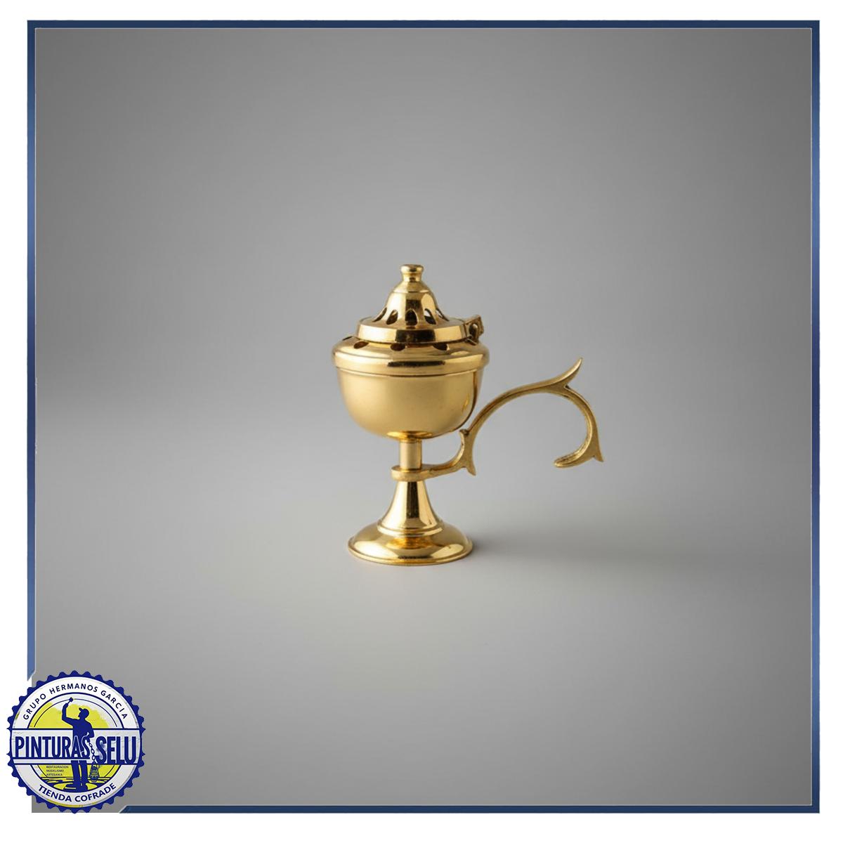 Incensario de Metal de Mano Dorado