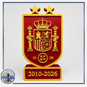 Escudo de España con dos estrellas impreso en 3D