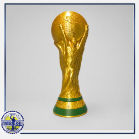 Réplica Copa del Mundo en color dorado y verde