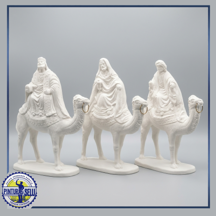 Reyes Medianos con Camellos para Belén 26 cm